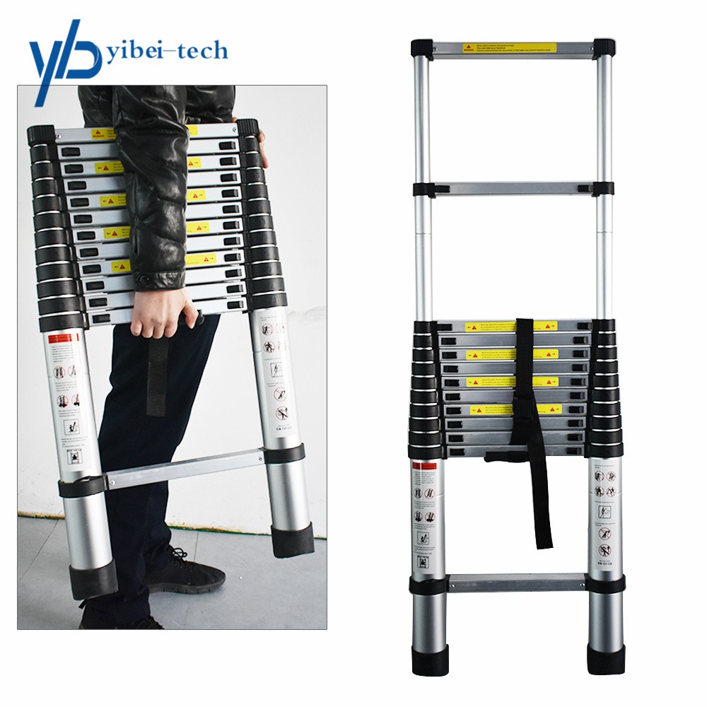 12.5FT Aluminum Multi Purpose Telescopic Extension Ladder Heavy Duty Step Ladder
