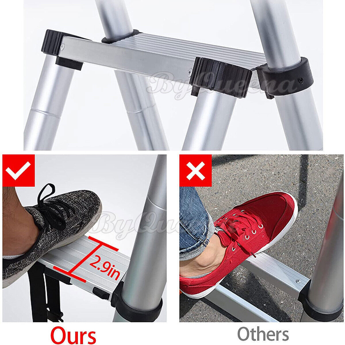 1.4M-2.3M Multi-Purpose Aluminium Telescopic A Frame Folding Ladder Extendable
