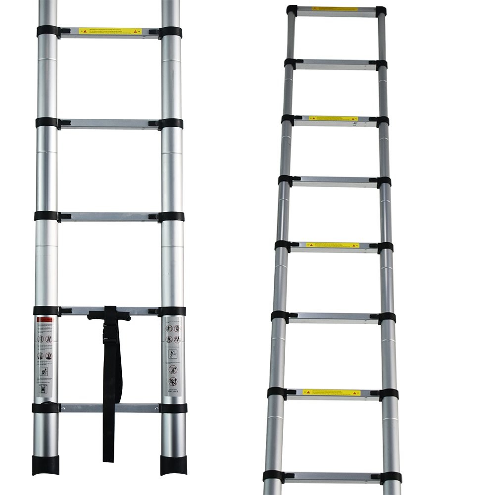 12.5FT/3.8M Aluminum Telescopic Ladder Multi Purpose Heavy Duty Extension Step