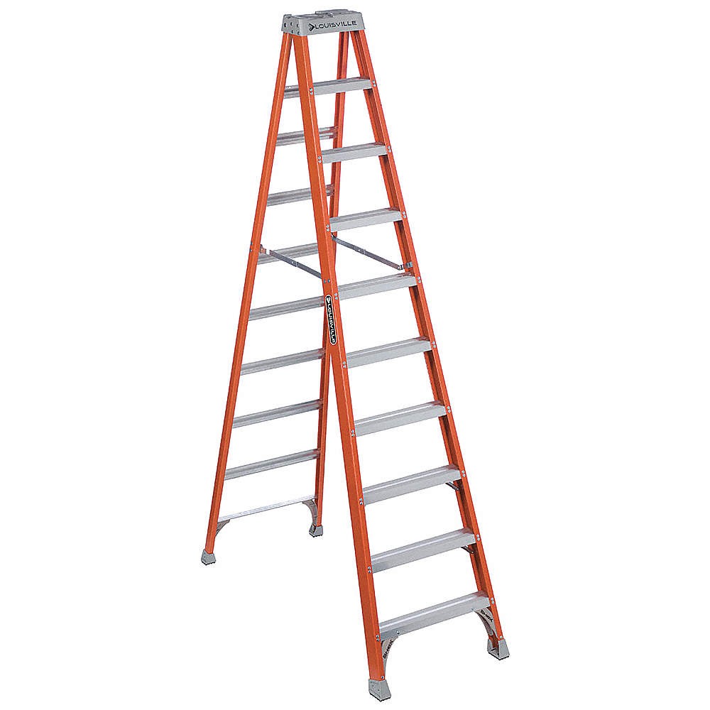 LOUISVILLE FS1510 Stepladder,Fiberglass,10 ft H,300 lb Cap 1CMP9