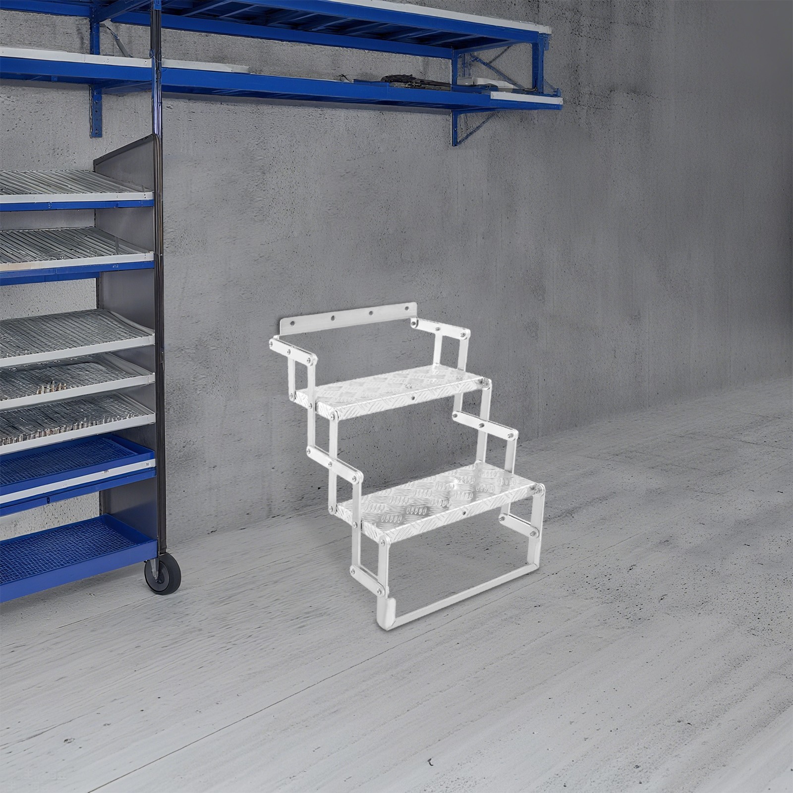Aluminum Foldable Alloy Scissor Stairs, 2 Steps Ladder for Heavy Duty RV/Camper
