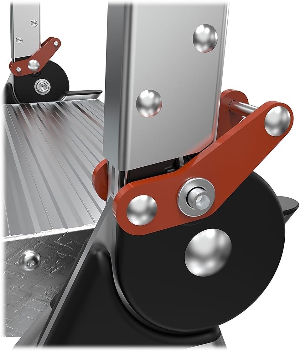 Ladders Jumbo Step Stool with Handrail,3-Step,Aluminum,8.7-Ft Reach Height
