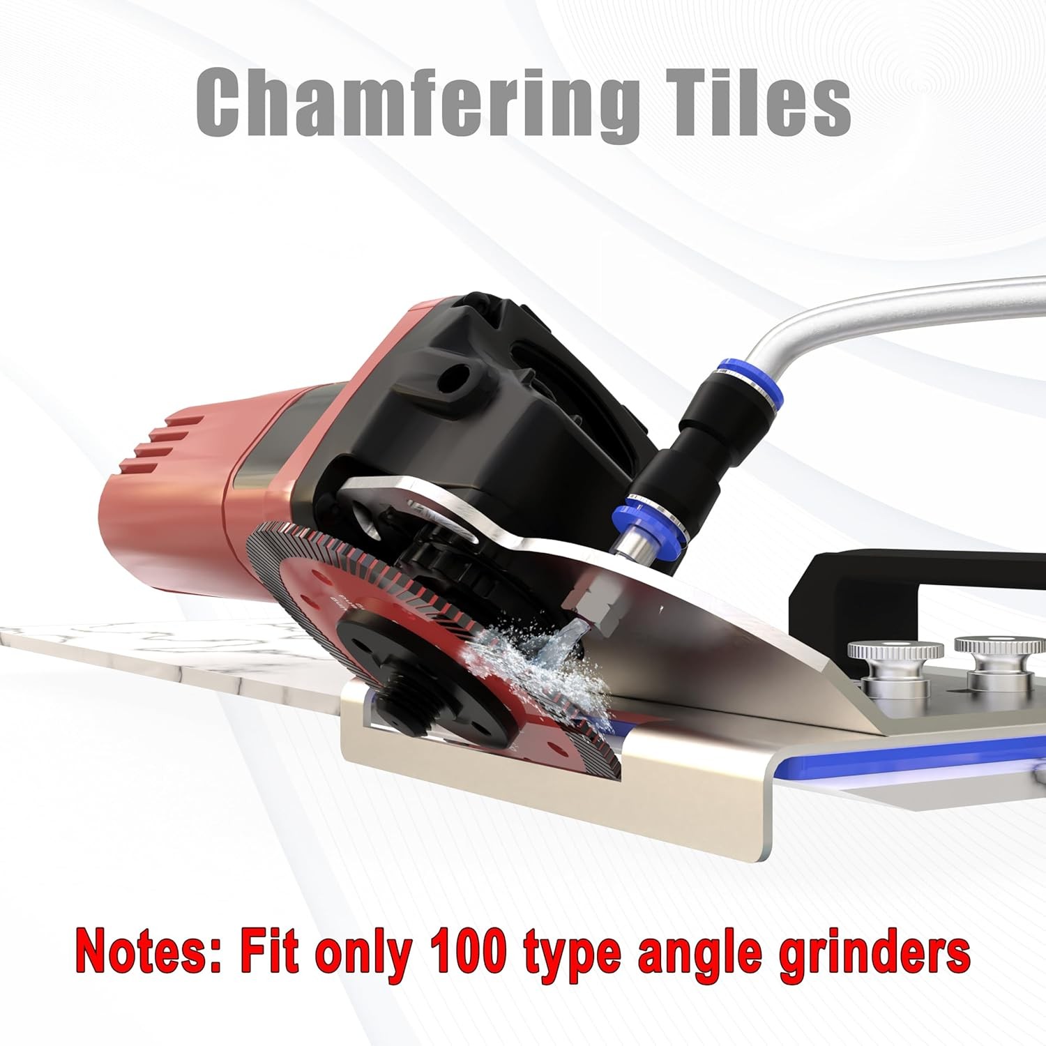 45 Degree Tile Chamfering Tool, Angle Grinder Stand for 45° Silver