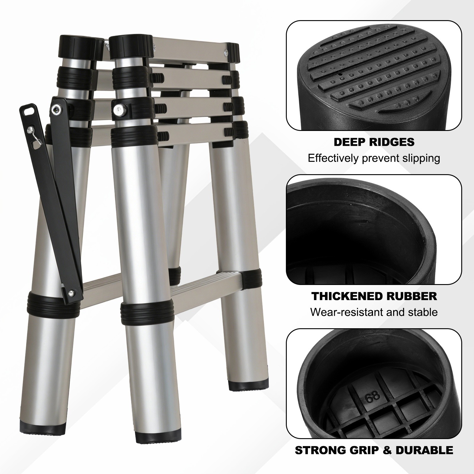 Ladder Non Slip Feet Mat (44mm ID), Rubber Round Step Ladder Foot