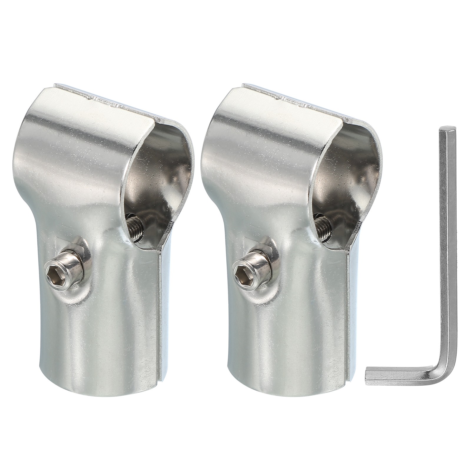 2Pcs 1.26″ 2 Way T Pipe Clamp Connector Chain Fence Clamps Silver