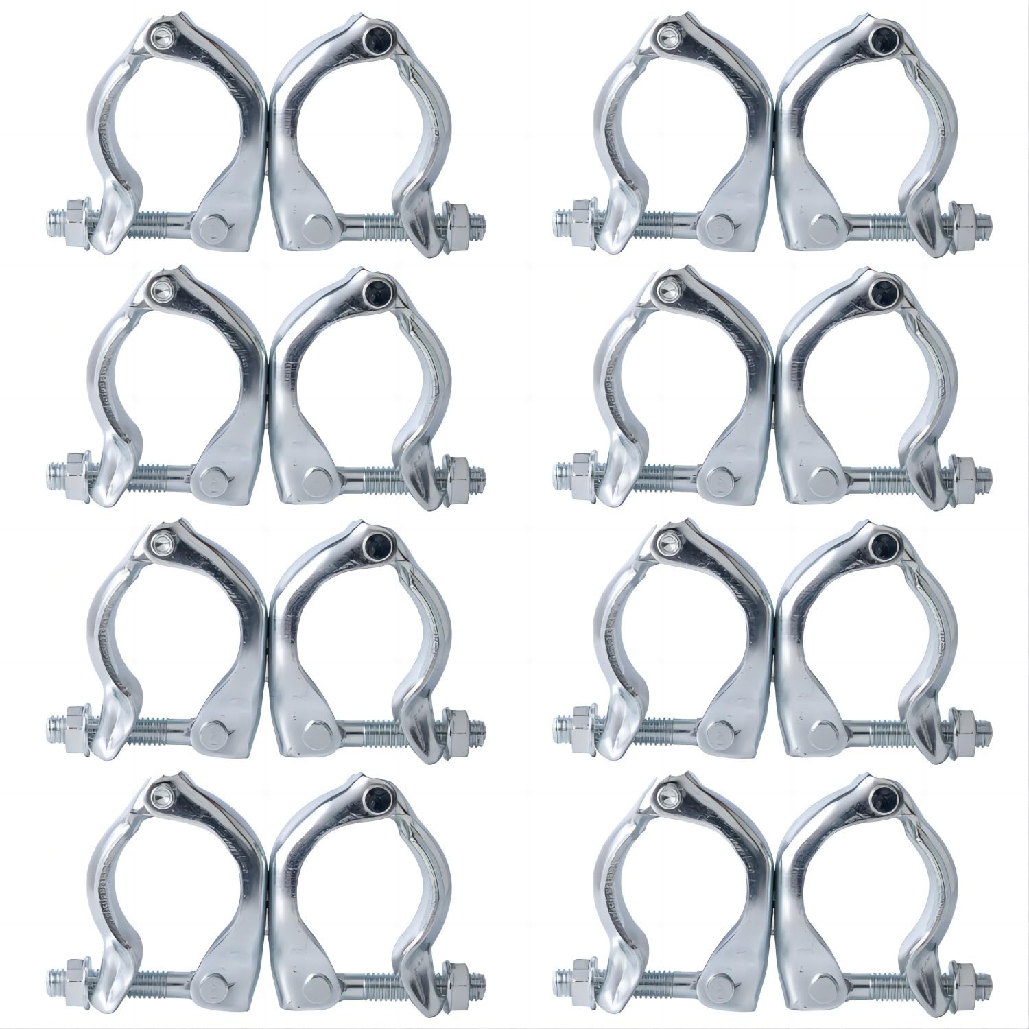 Scaffolding Couplers 8 Pack – Swivel Clamps for 1.65-1.9″ OD Tubes, Heavy Duty