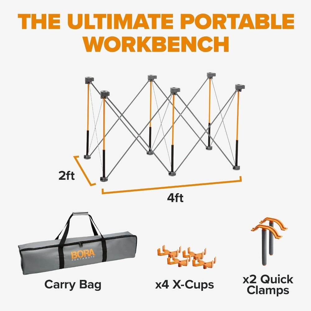 Folding Work Table Steel 1500 lb. Capacity Centipede 2 ft. L x 4 ft. W x 2.5 ft.