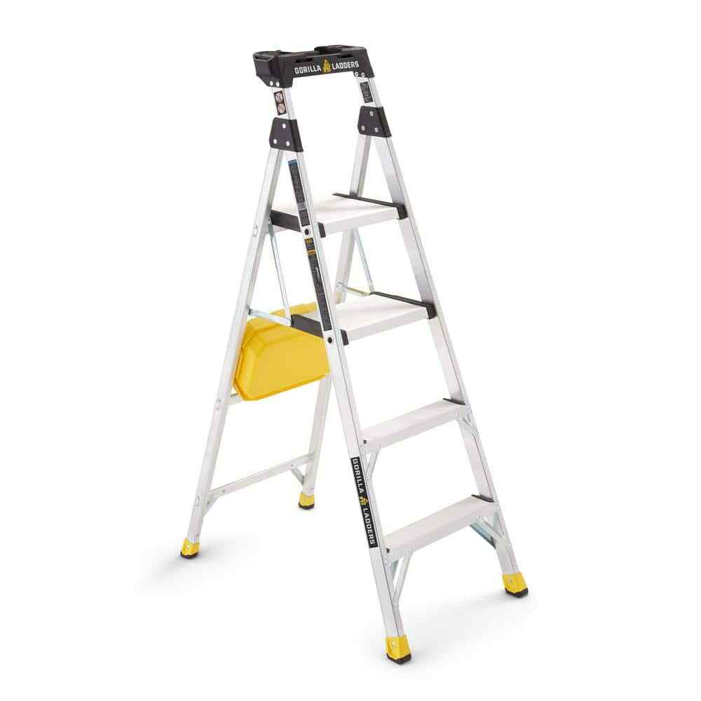 5.5 ft Aluminum Dual Platform Heavy Duty Hybrid Ladder 10 ft Reach 300 lbs
