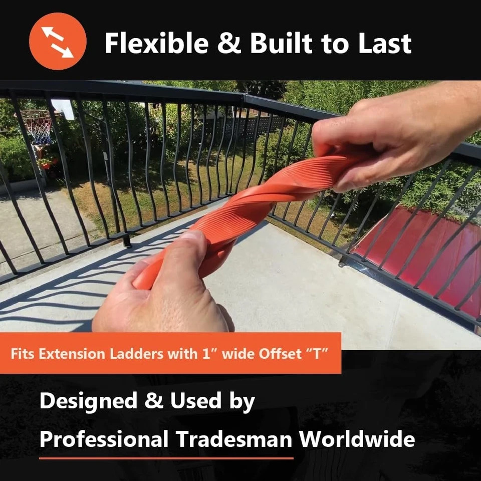 LADDER BODYGUARD Ladder Rail Covers for Gutters & 1″ wide Offset “T”, Orange