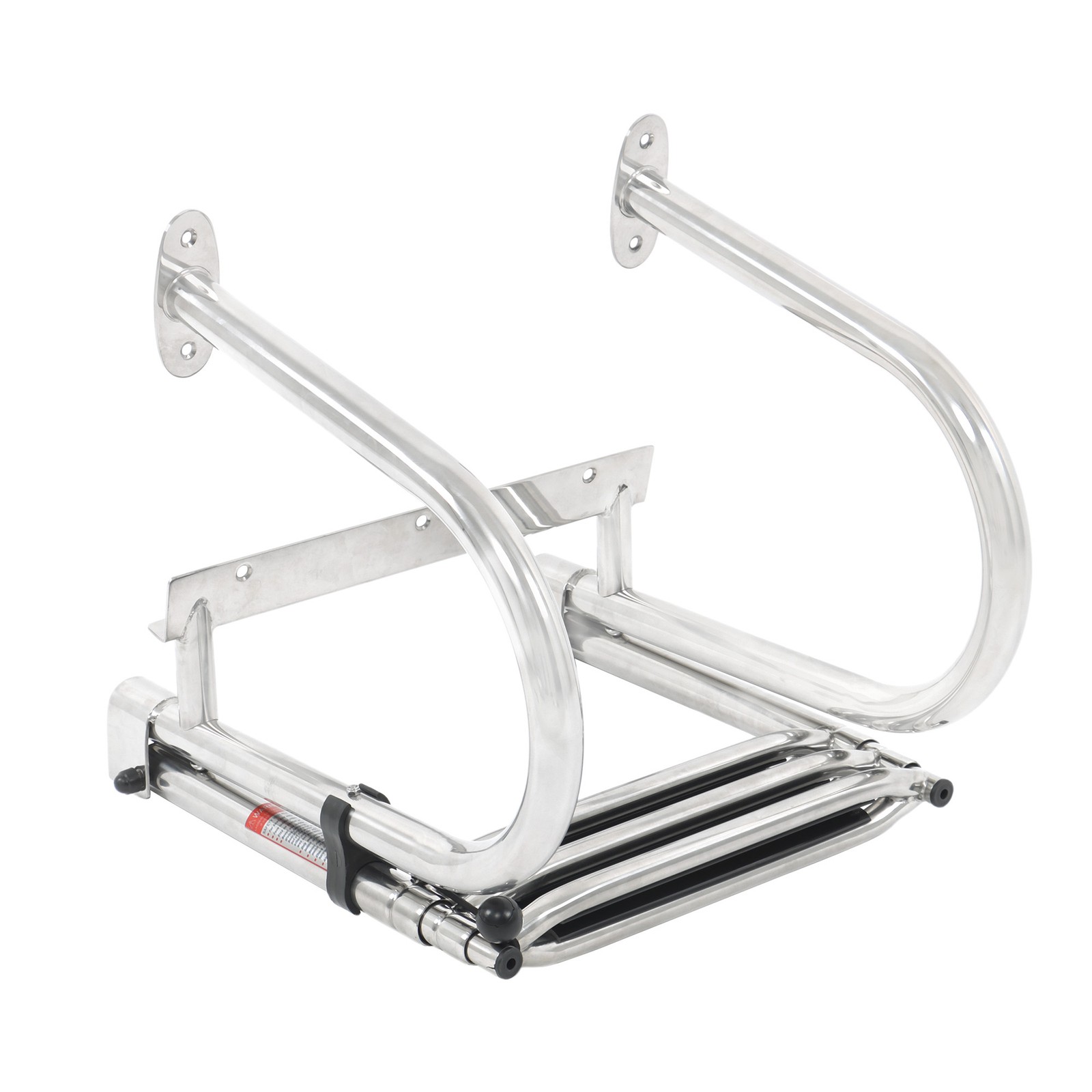 Marine 3 Step Stainless Steel Telescoping Boarding Ladder Folding Heavy Duty