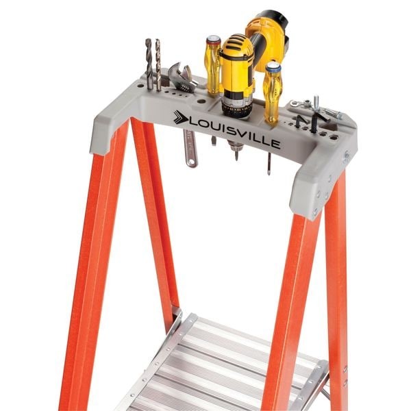 Louisville Fxp1708 10 Ft Fiberglass Platform Stepladder, 300 Lb Capacity