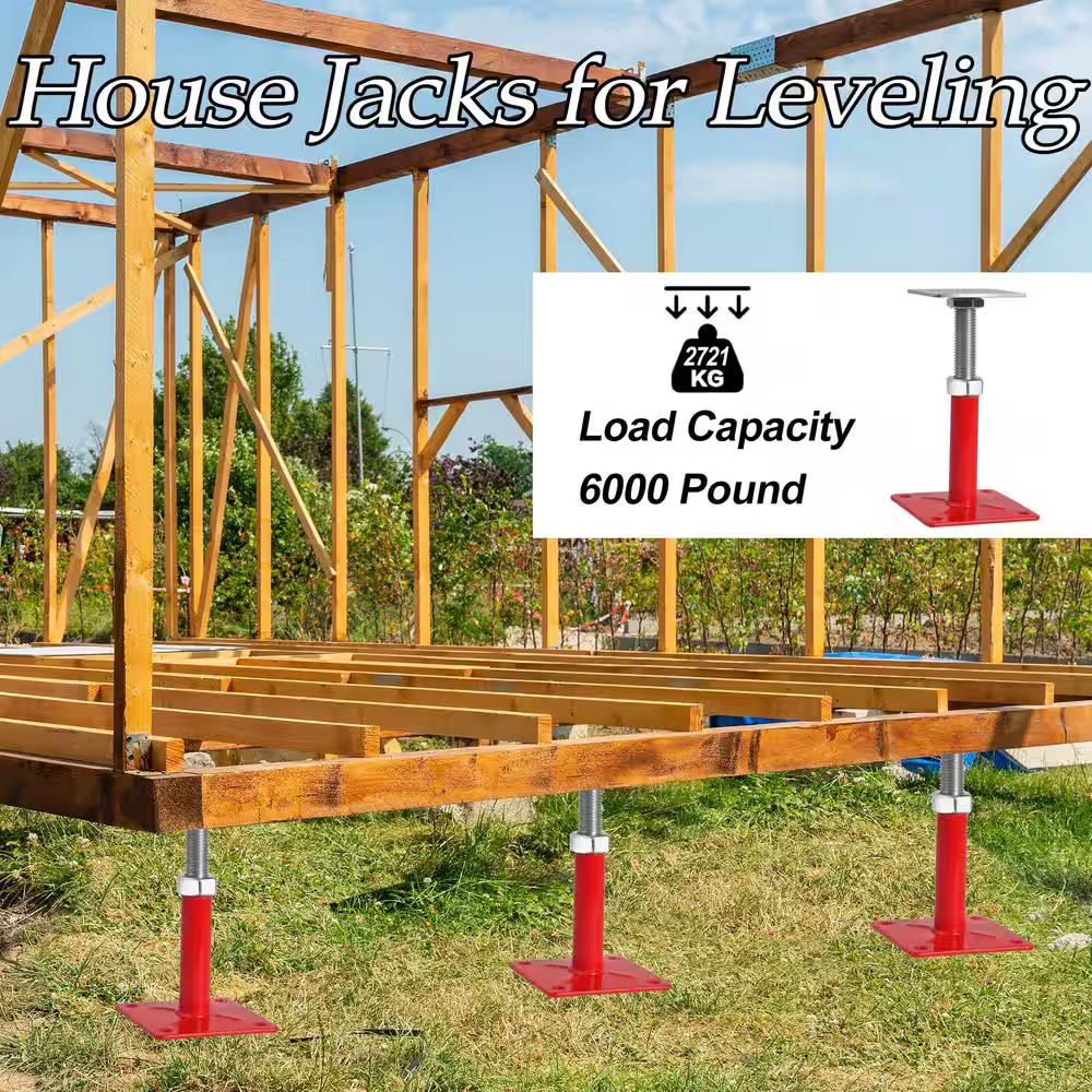 Orange Alloy Steel Painted Surface 5 In.-8 In. Mini Screw Jack Post Adjustable D