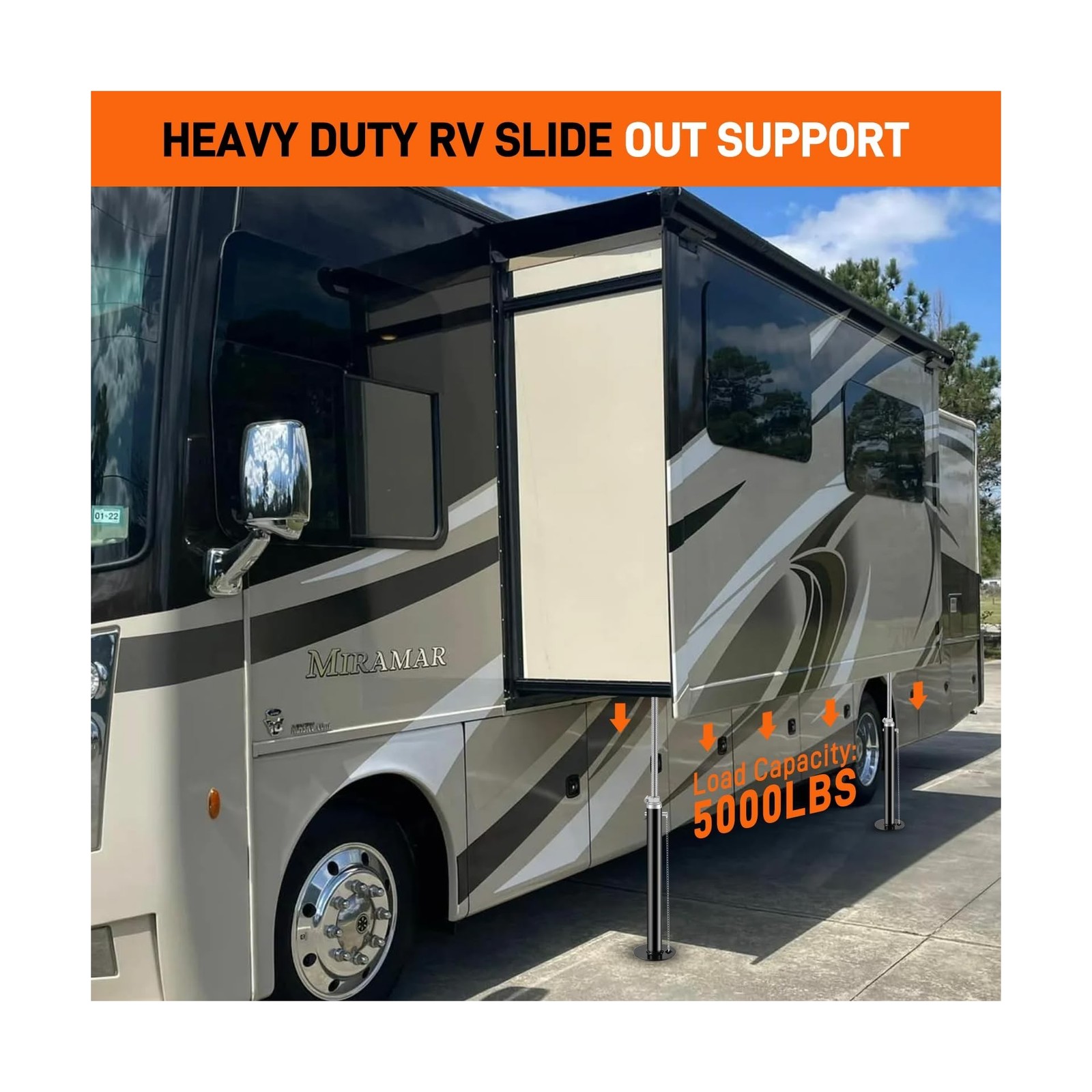 BOYISEN 2 Pack Heavy Duty RV Slide Out Support Jacks, 5000lbs Load Capacity E…