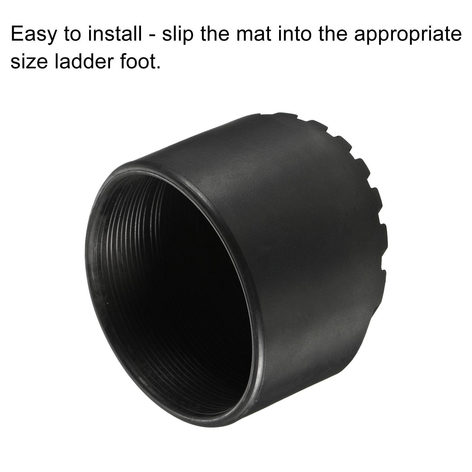 Non-slip foot stairs mat 80mm ID rubber round black 2pcs