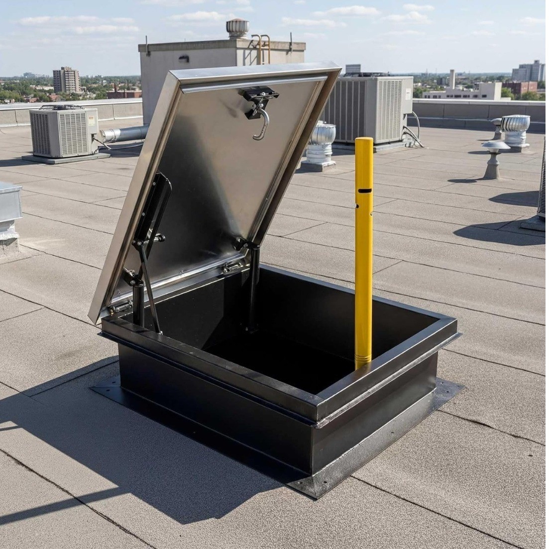 Roof Hatches Ladder Safety Post | Roof Top Safety Hatch Safety Post