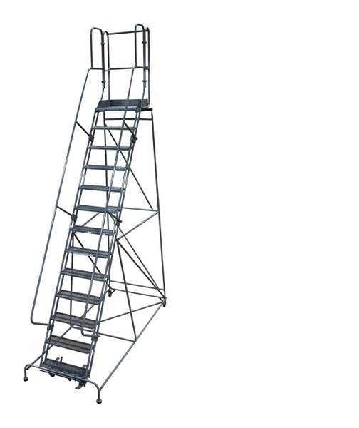 NEW! Cotterman 172 in H Steel Ladder, 13 Step Expanded Metal, 450 lb Load Cap!!