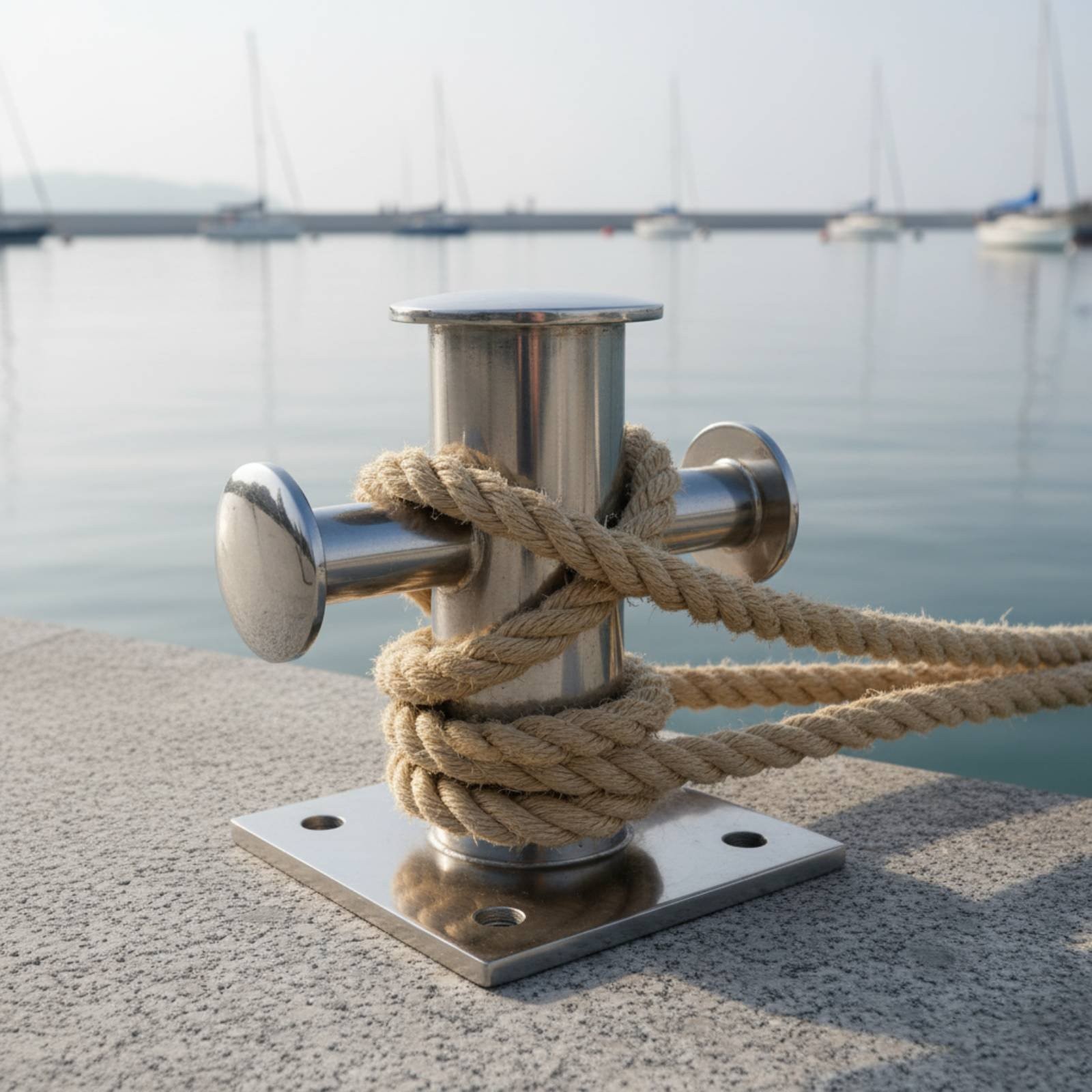 Cross Docking Bollard Polished Finish Stainless Steel Dock Bollard for Marina