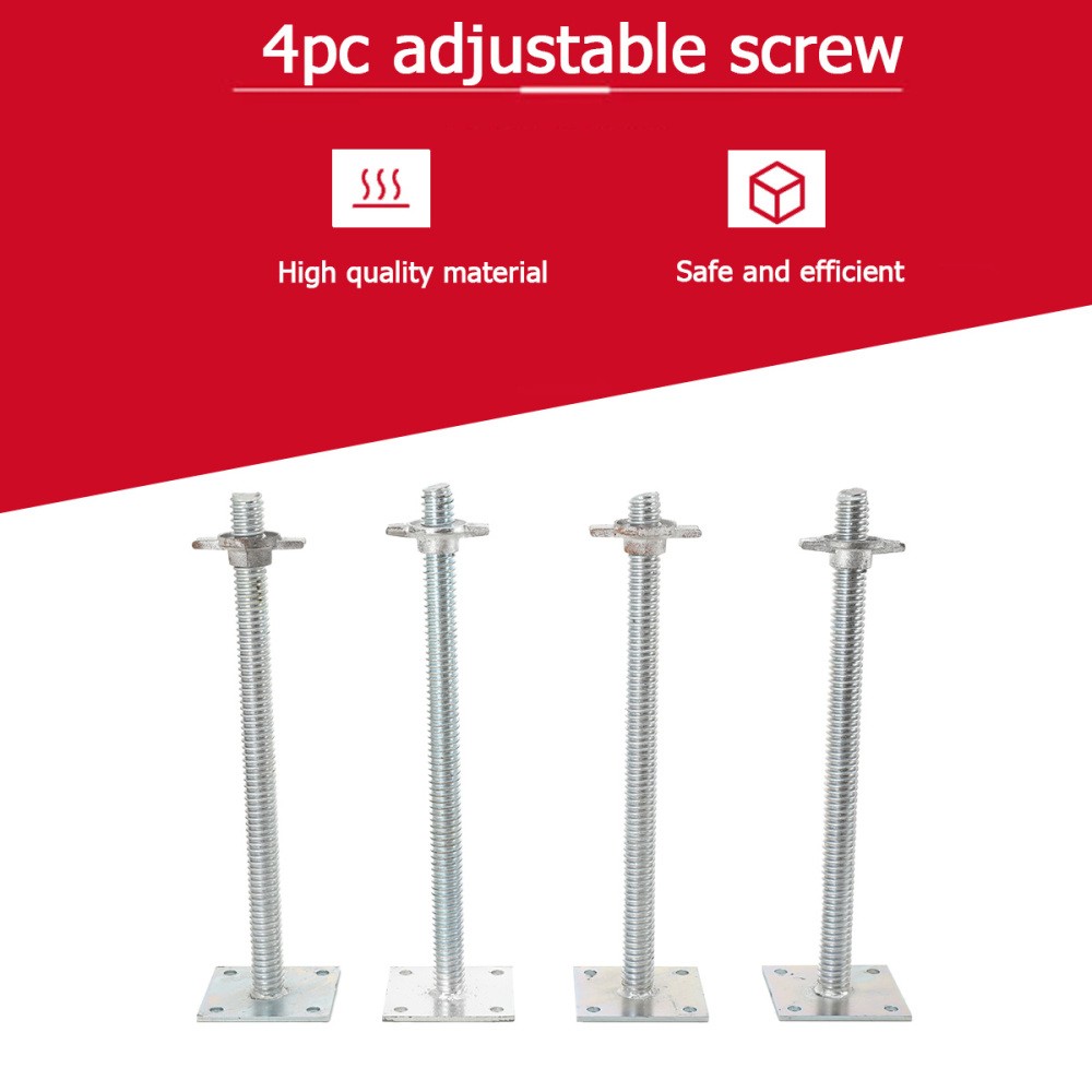 4pcs Adjustable Leveling Jacks 18inch Scaffolding Solid Screw Jack Alloy Steel