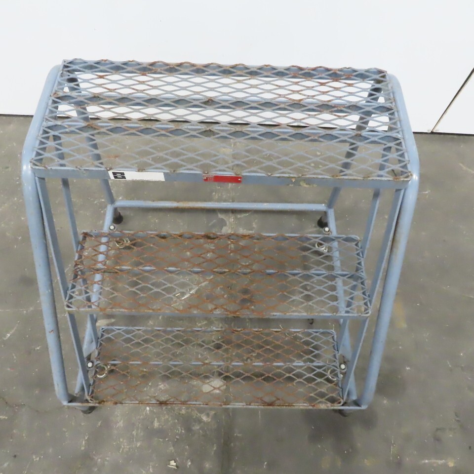 Cotterman 3 Step Steel Rolling Ladder Steps 24″ Wide 30″ Height 450Lb Cap