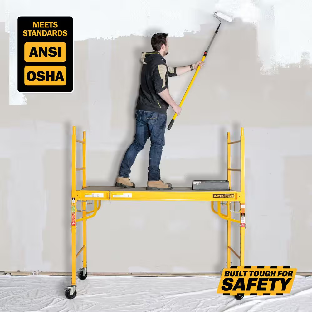 Jobsite 6 Ft. W X 6.25 Ft. H X 2.5 Ft. D Baker Style Rolling Scaffold Platform w