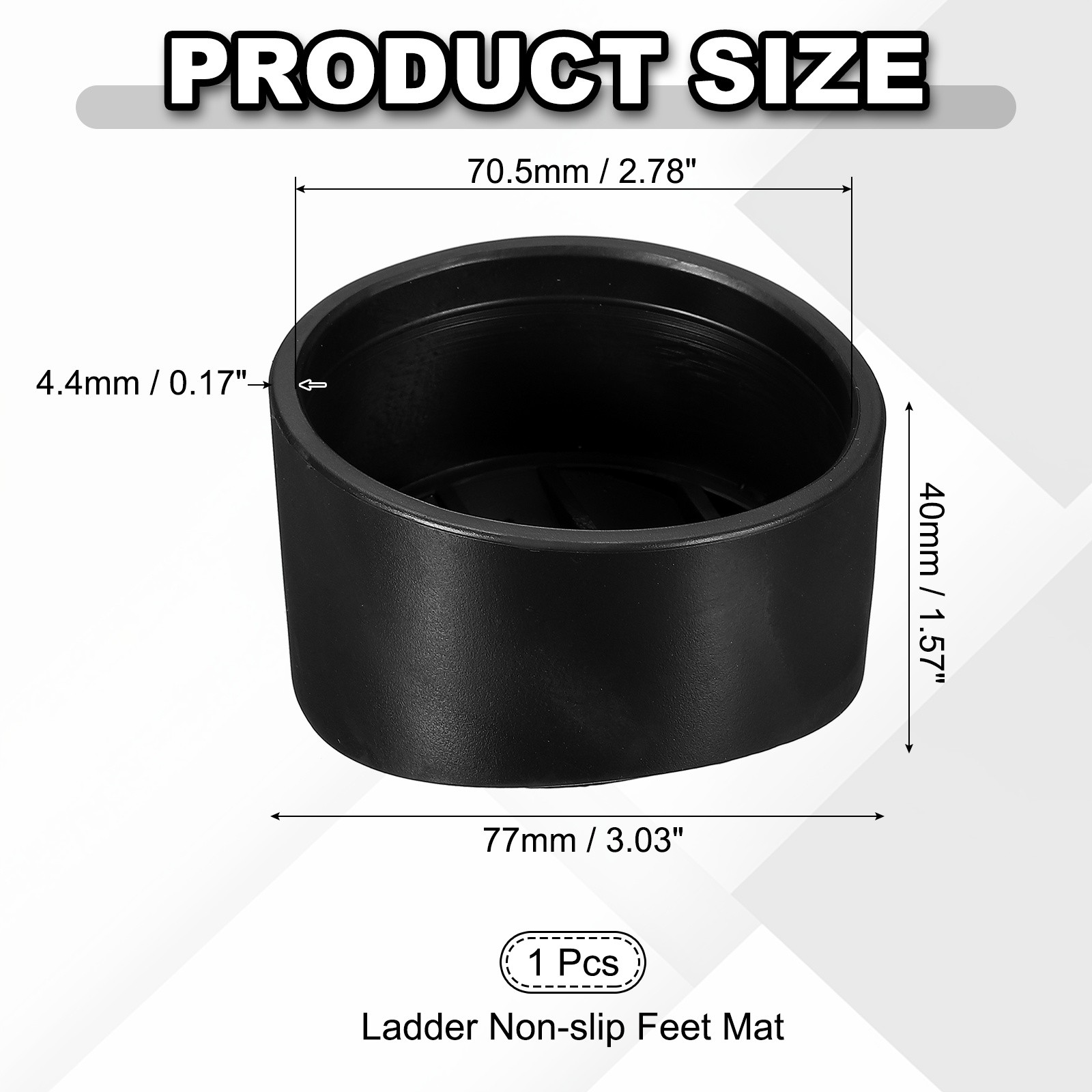 Ladder Non Slip Feet Mat (70.5mm ID), Rubber Round Step Ladder Foot