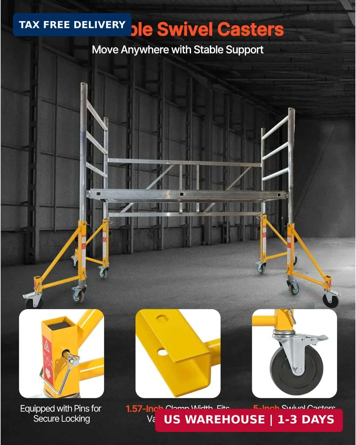 VEVOR 4-Pack Scaffold Outriggers, 1000 lbs Total Load Capacity Baker-Style Scaff