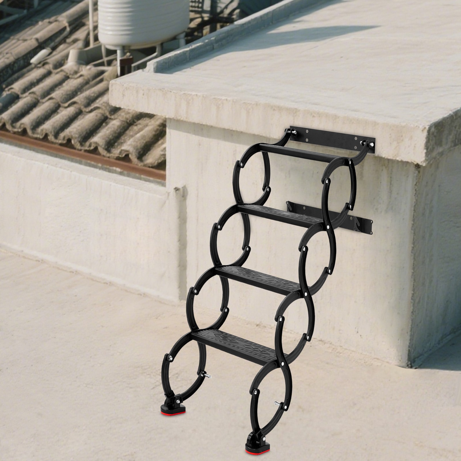 4Step Retractable Folding Stairs Camping Staircase Pull-Down System Attic Ladder