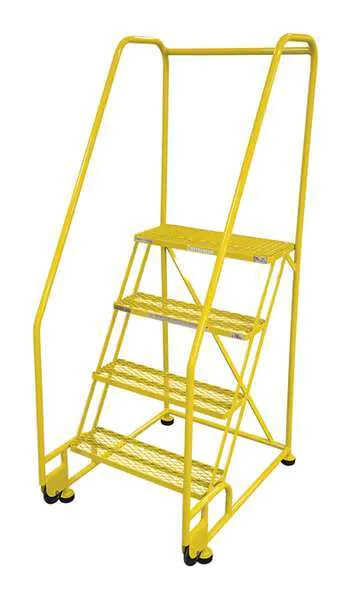 NEW! Cotterman 70 in H Steel Tilt and Roll Ladder, 4 Steps, 450 lb Load Cap!!