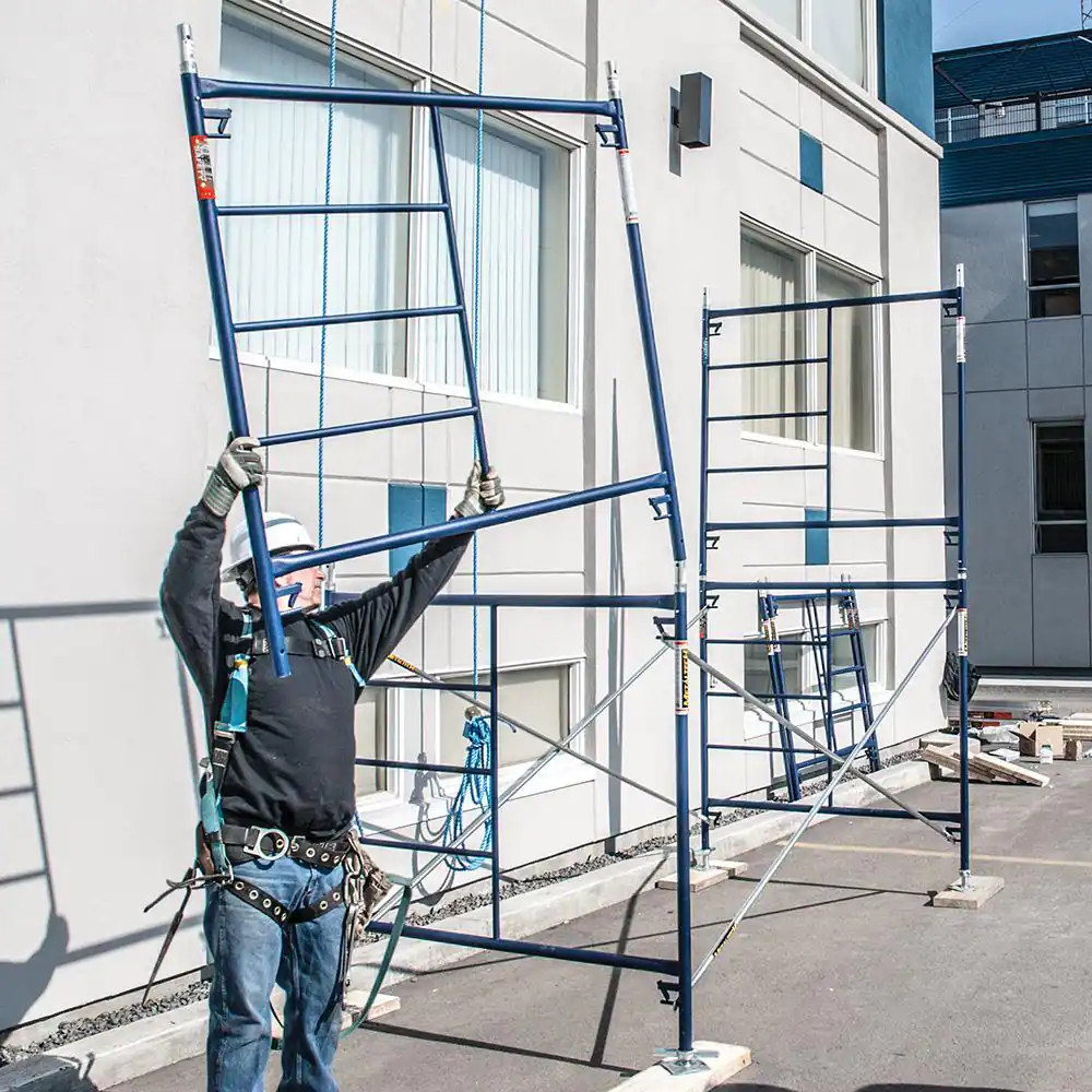 1-Story Scaffolding Set 7x5x5 Ft Stackable Steel Mason Bricklayer w/ Cross Brace