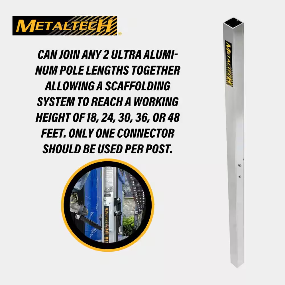 Ultra-Jack 6 Ft. Aluminum Pole Connector for the Ultra-Jack Aluminum Scaffolding
