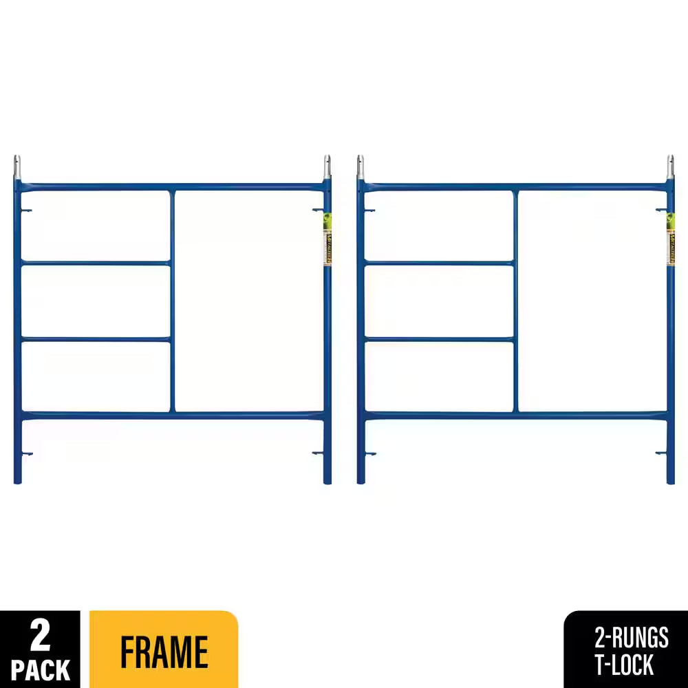Saferstack Series 60 In. X 60 In. Blue Standard Mason Scaffold Frame, (2-Pack)