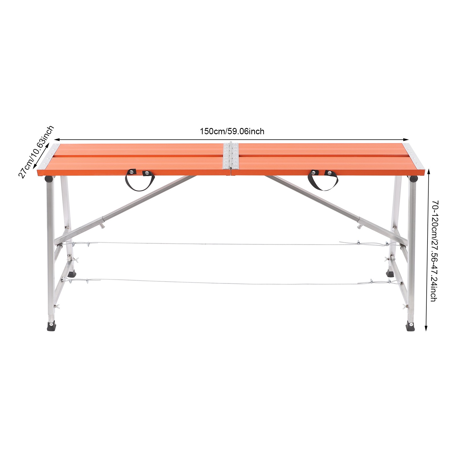 Adjustable Height Folding Aluminum Work Platform, Portable Scaffolding Ladder