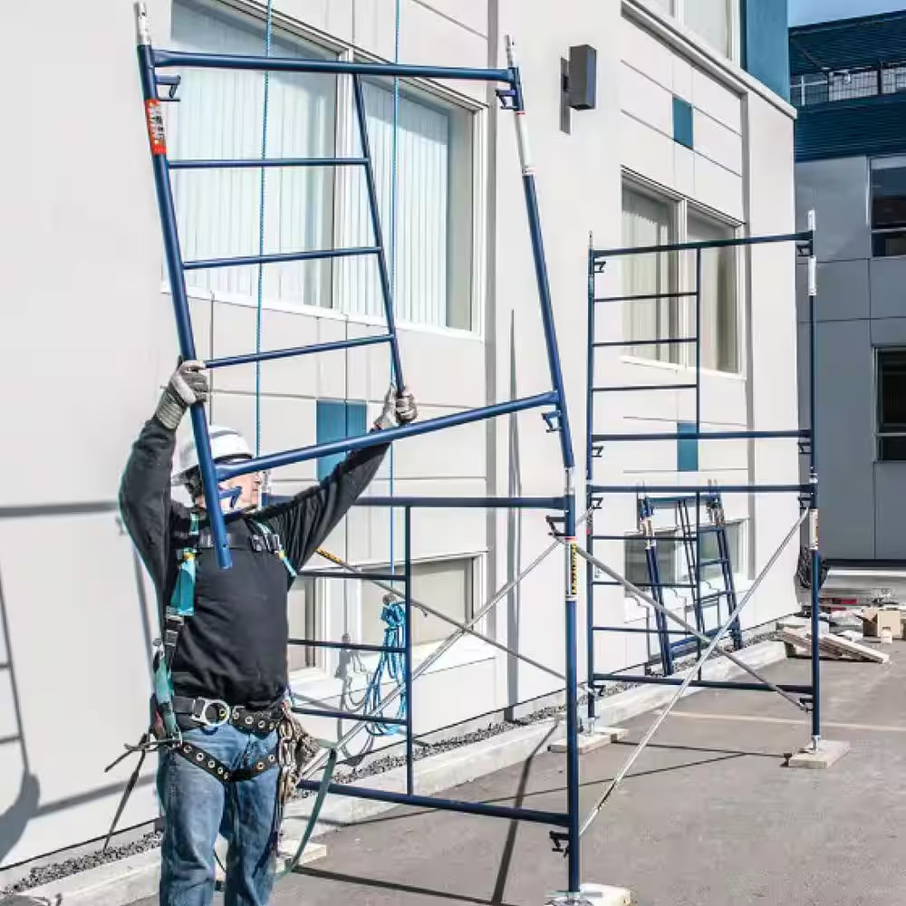 Saferstack Scaffold Section, 1-Story Scaffolding Frame Set with Galvanized Cross