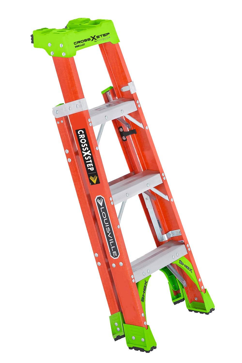 Louisville Ladder 4-foot Fiberglass Cross Step Ladder 300-Pound Load Capacity