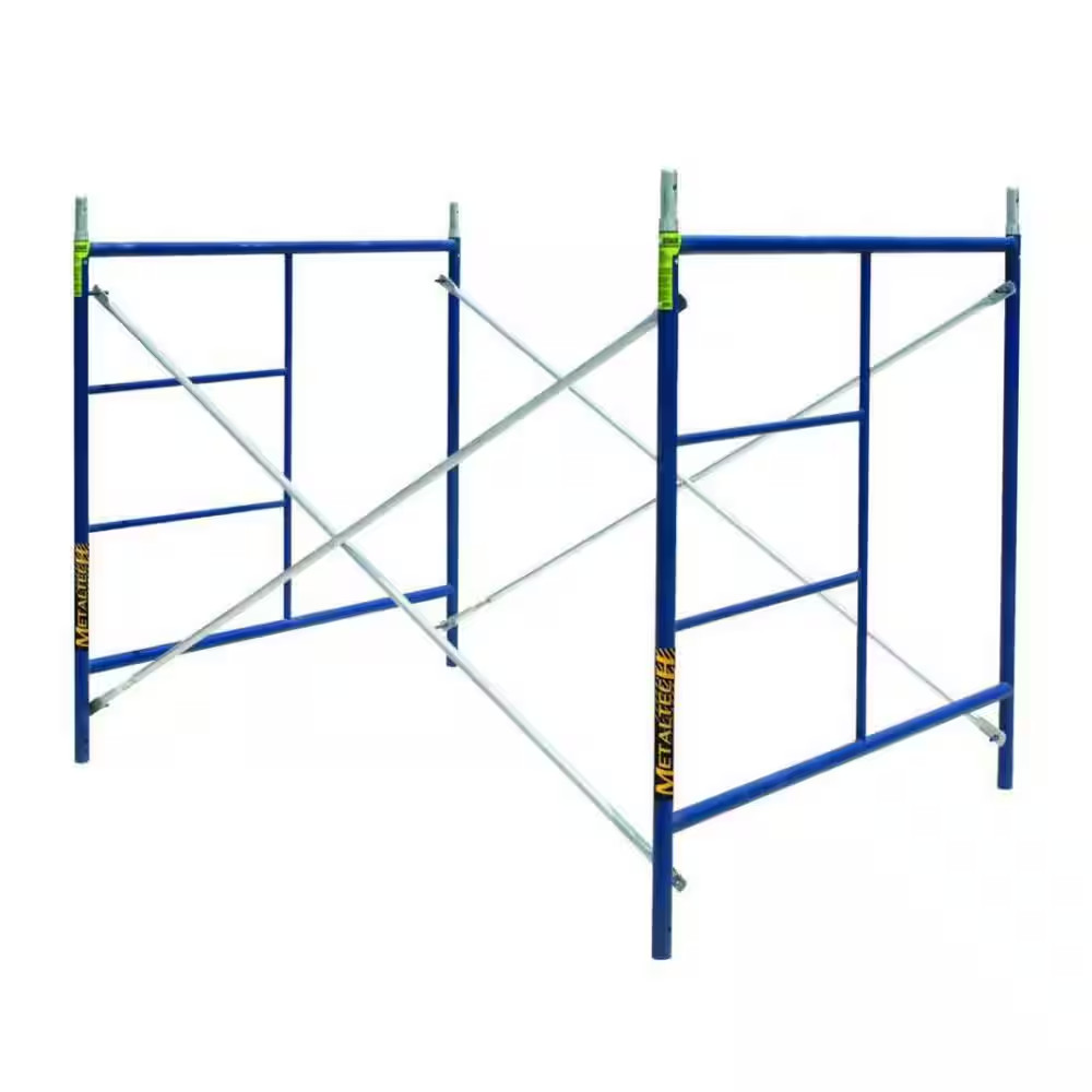 Saferstack Scaffold Section, 1-Story Scaffolding Frame Set with Galvanized Cross