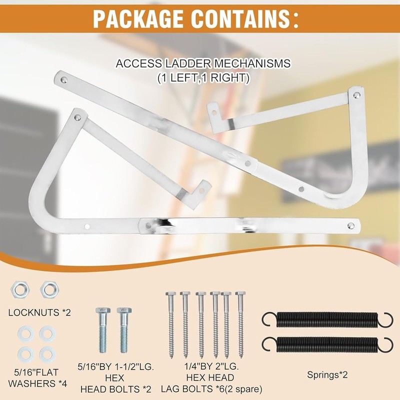 Attic Ladder Hinge Arms Compatible W/ Werner Models Mk5 WU2210 W2208 W2210 New