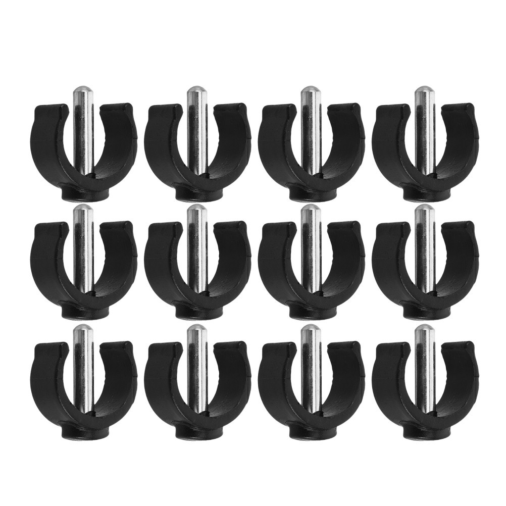 12Pcs Quick Install Black Metal C Clamps for Walking Cane Replacement and Repair