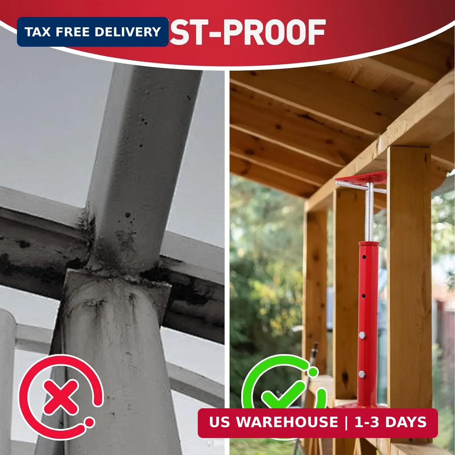4 Pack House Jacks for Leveling 19”-36”Adjustable Support Jack | 17636LBS Max