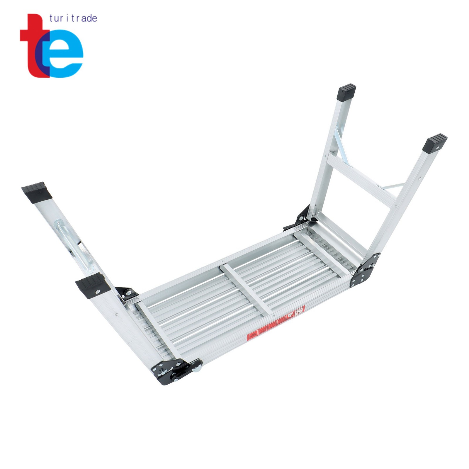 Aluminum Work Platform Ladder Drywall Folding Step Stool 330 Lbs Capacity