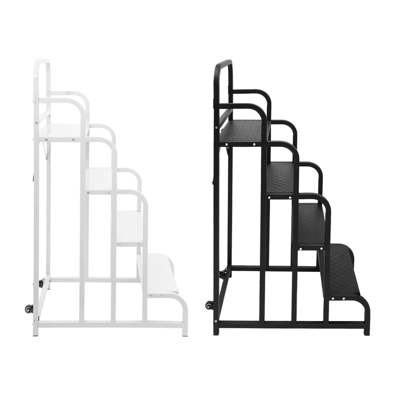 Industrial & Warehouse 4-Step Stair Carbon Steel Rolling Stair W/ 2 Wheels NEW