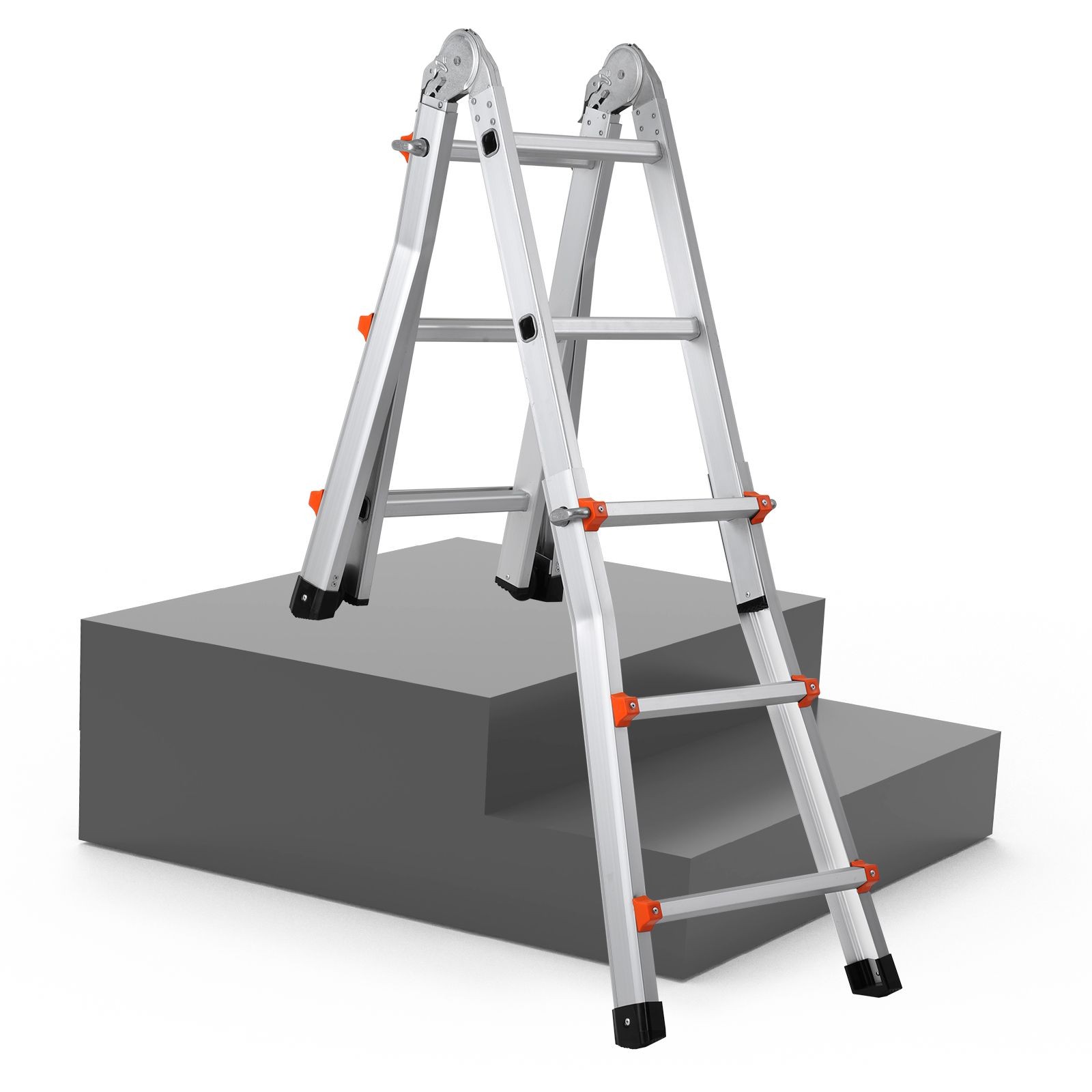 9.5 ft telescoping aluminum A – frame ladder, 330lb capacity, portable