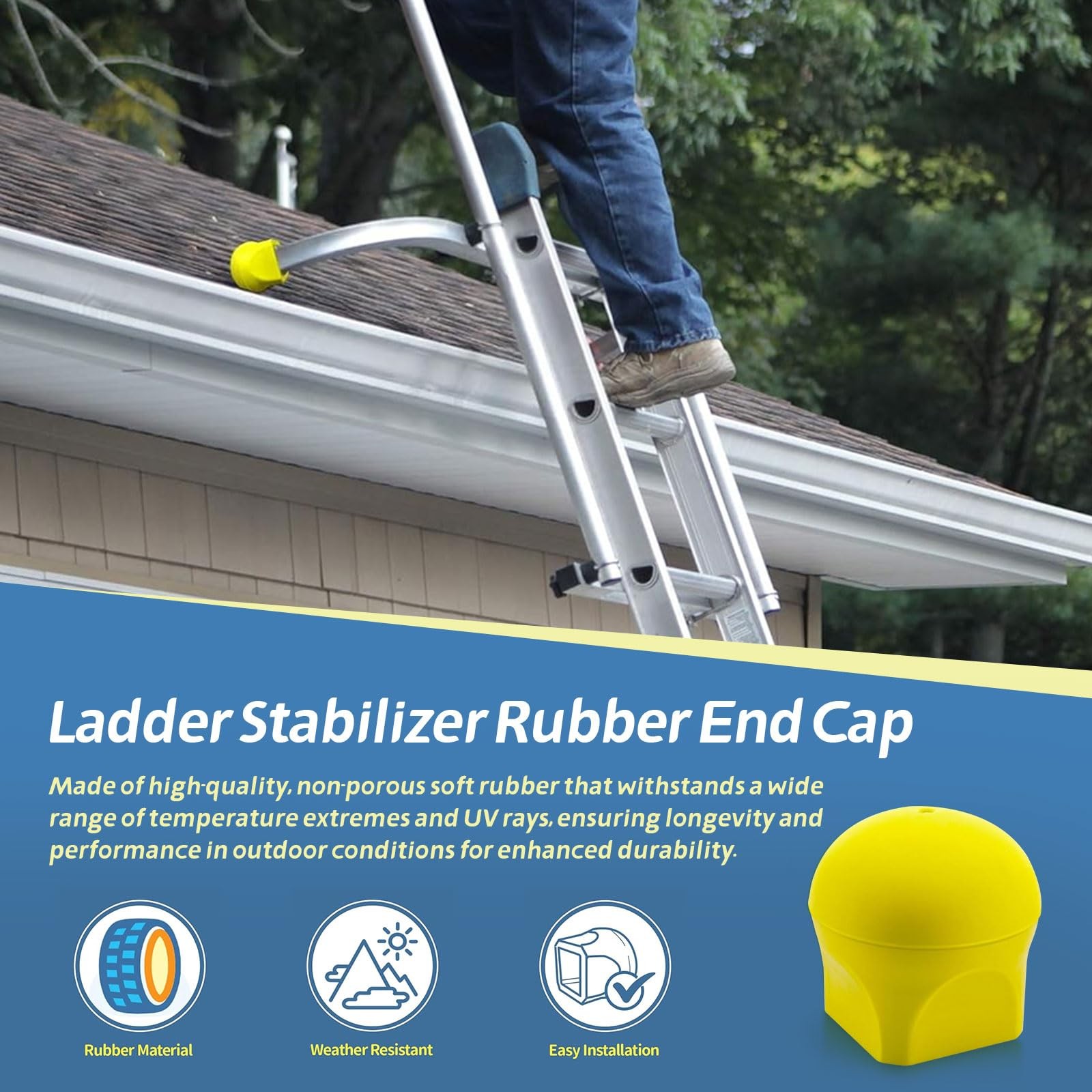Ladder Stabilizer Bumpers Fit for Werner Extension 4 Pack, Yellow