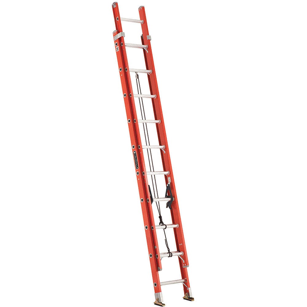 LOUISVILLE FE3220 Extension Ladder,Fiberglass,20 ft.,IA 1CMW1