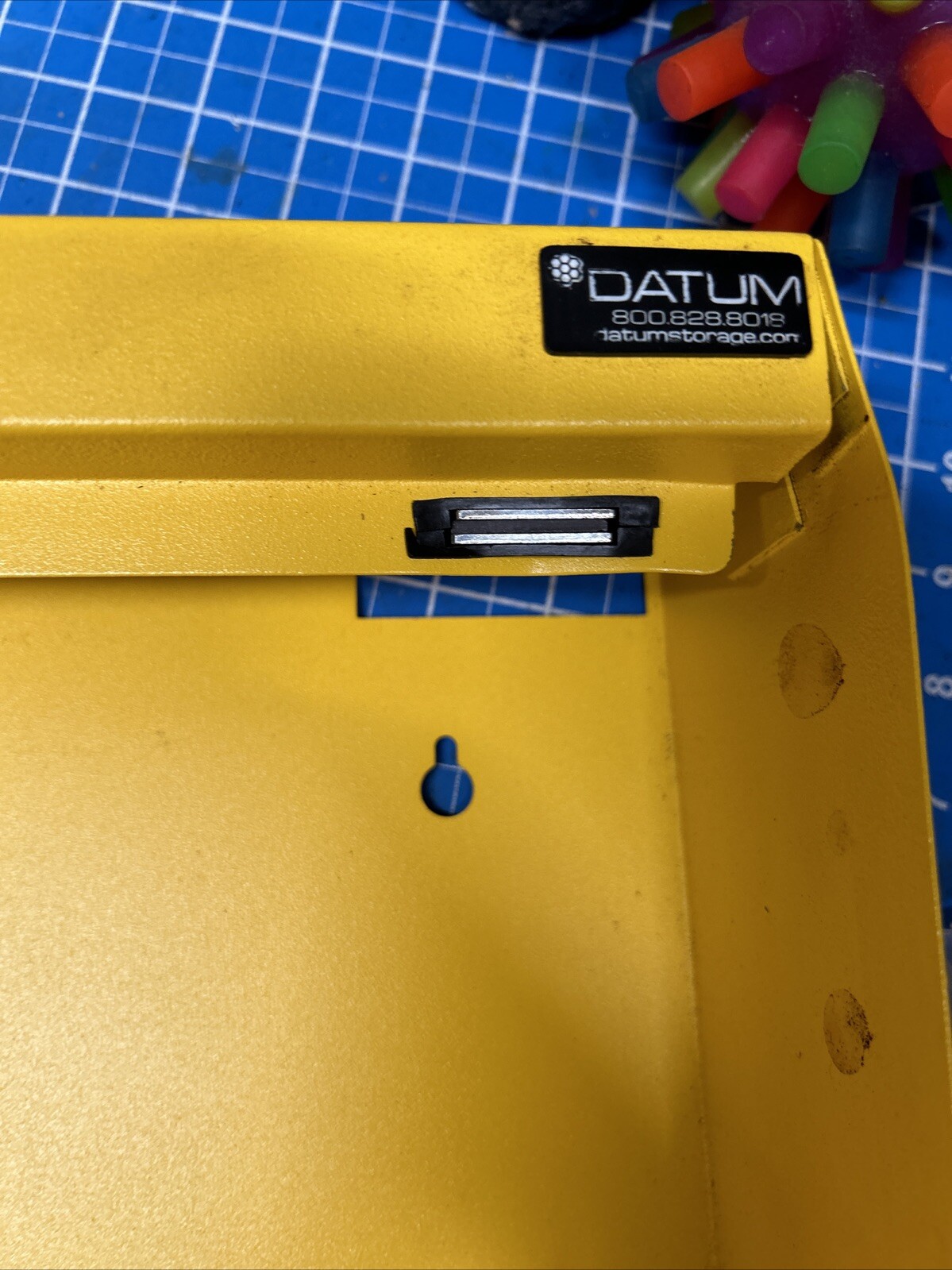 WALLWRITE WW-100SC-T93 Wall Mounted Desk, 20×13-1/2×3-3/8 In, Yellow with key