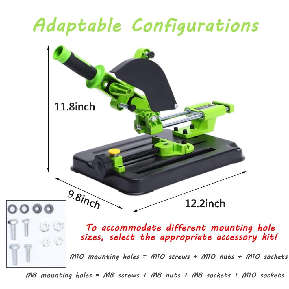 ZWSJLC Upgraded Angle Grinder Stand Sliding DIY Cutter Support Green+black