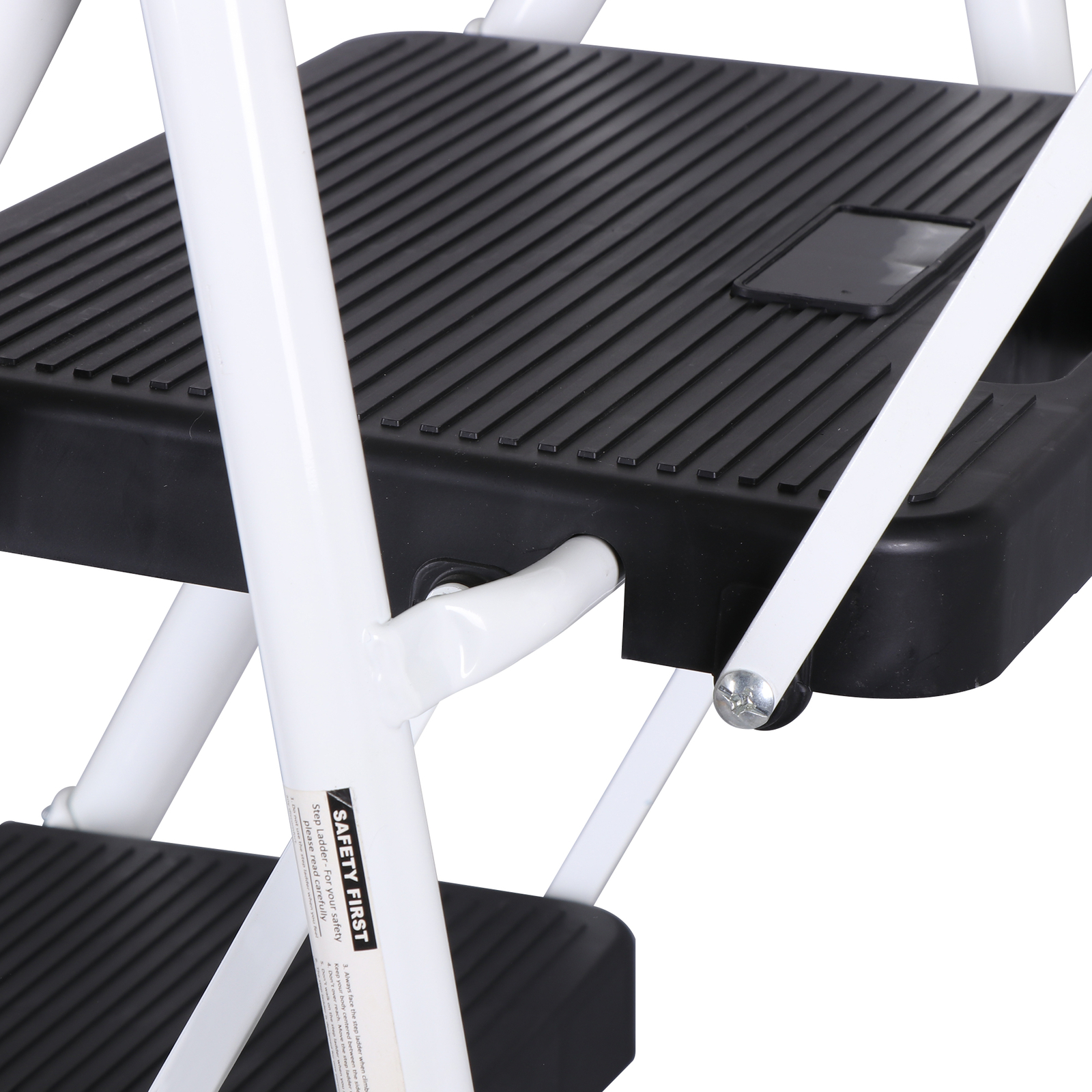 4-Step Ladder Folding Step Stool 330lbs Max Load Capacity Sturdy Steel Non-Slip