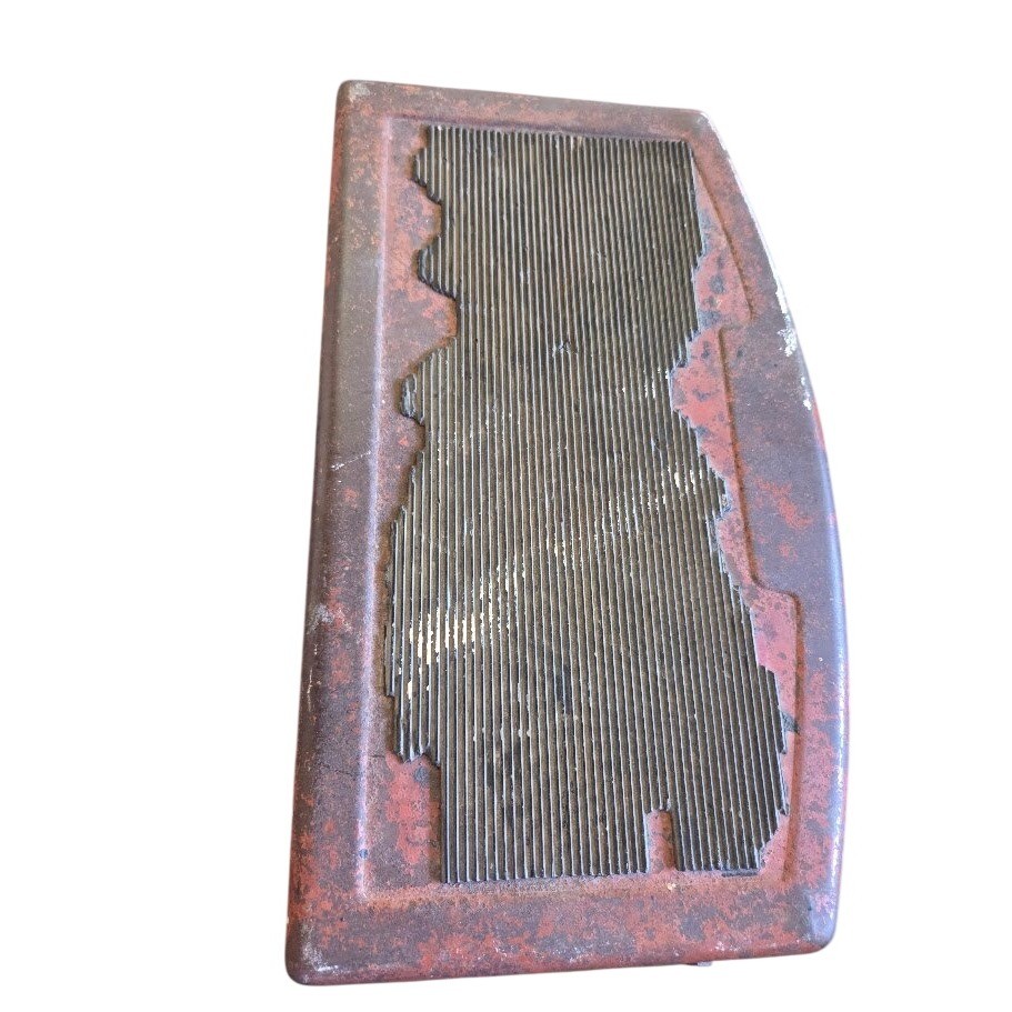 Vintage Red Metal 3 Step Folding Stool Industrial Ladder Rustic Decor