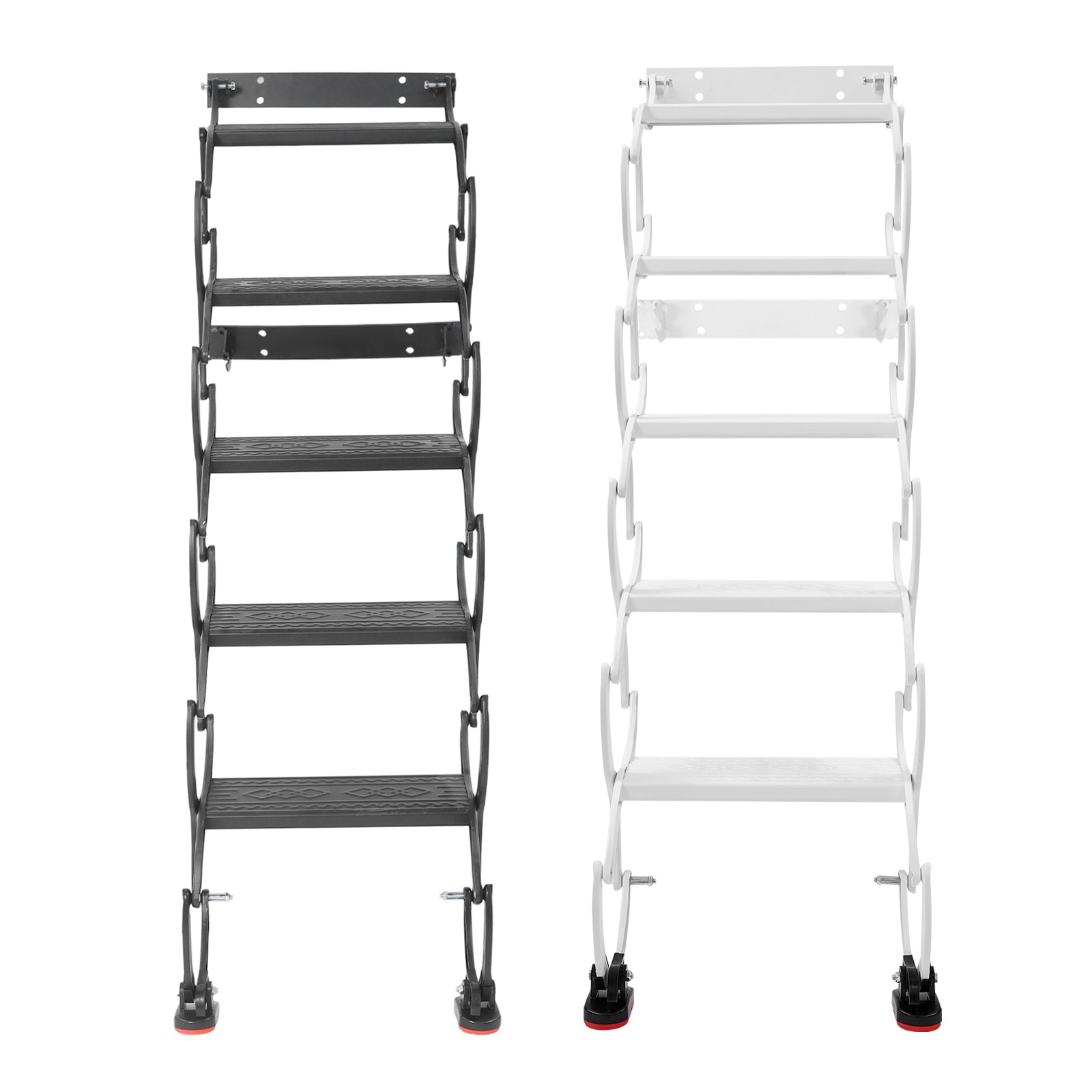 5 Step Wall Mounted Folding Ladder Telescoping Ladders Retractable Folding Stair