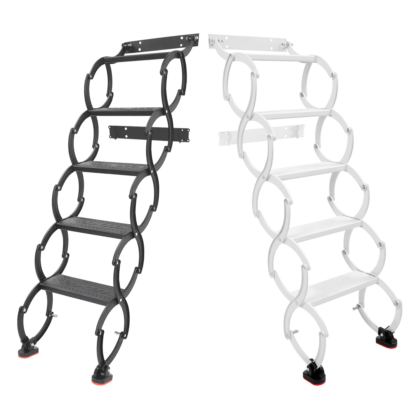 5 Step Wall Mounted Folding Ladder Telescoping Ladders Retractable Folding Stair