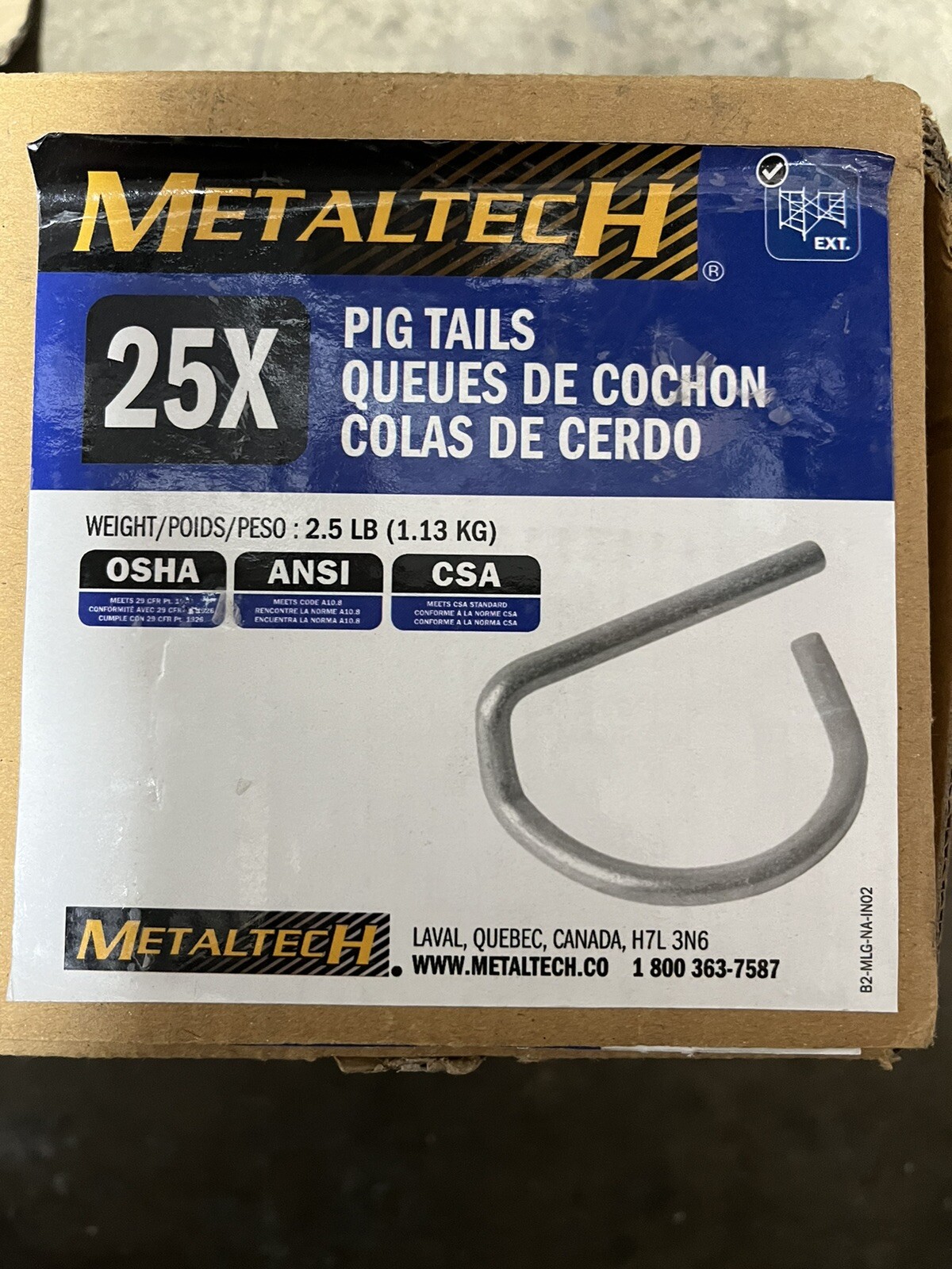 MetalTech Galvanized Pig Tail Lock M-MLG Pack of 25 MetalTech M-MLG